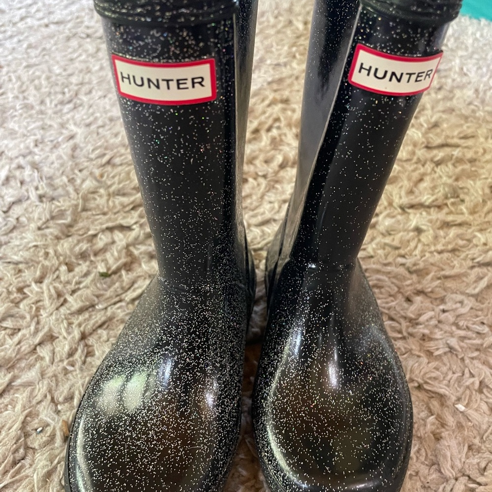 Hunter Sparkling Black Rain Boots
